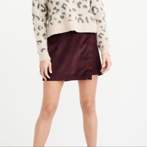 Abercrombie & Fitch Corduroy Wrap-Front Mini Skirt